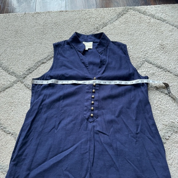 Sail to Sable navy blue Sleeveless linen Button Midi Dress XL - Picture 7 of 10